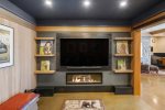 Electric Fireplace Creates Ambiance in Media Room
